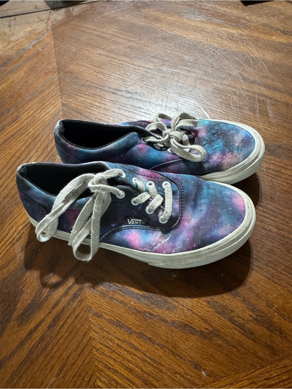 Vans Kids Galaxy Print Canvas Lace-Up Sneakers - Blue Purple Pink size 1